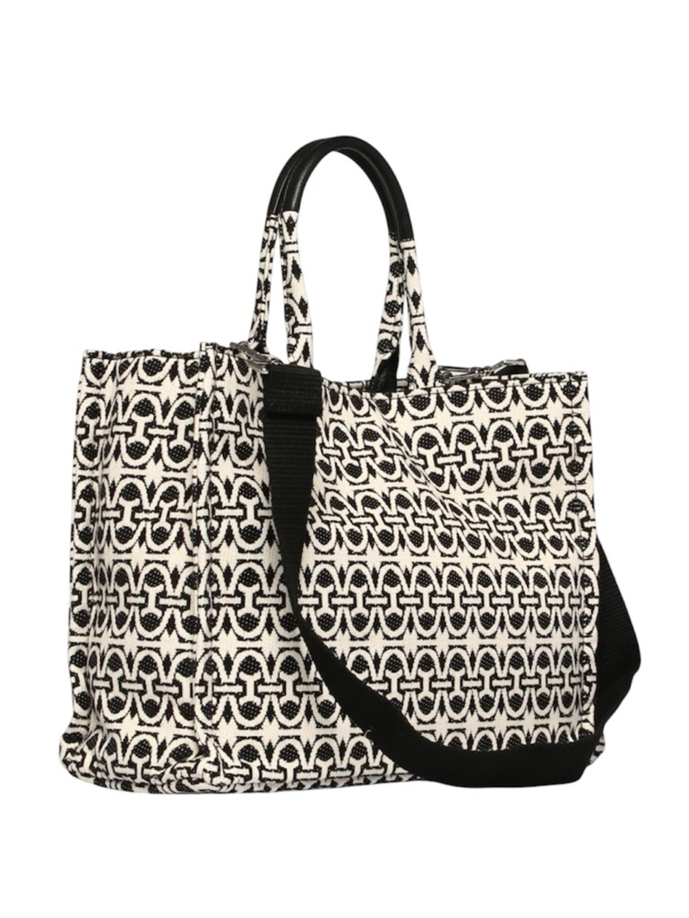 LIKE NEW Coccinelle Never Without Monogram Jacquar Tote in Multi/Noir